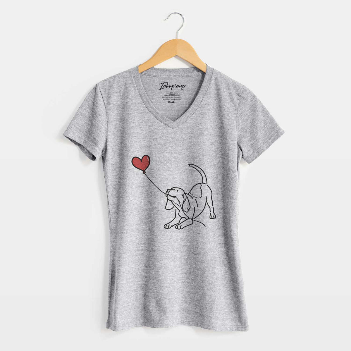 Beagle Heart String - Women&#39;s V-neck Shirt