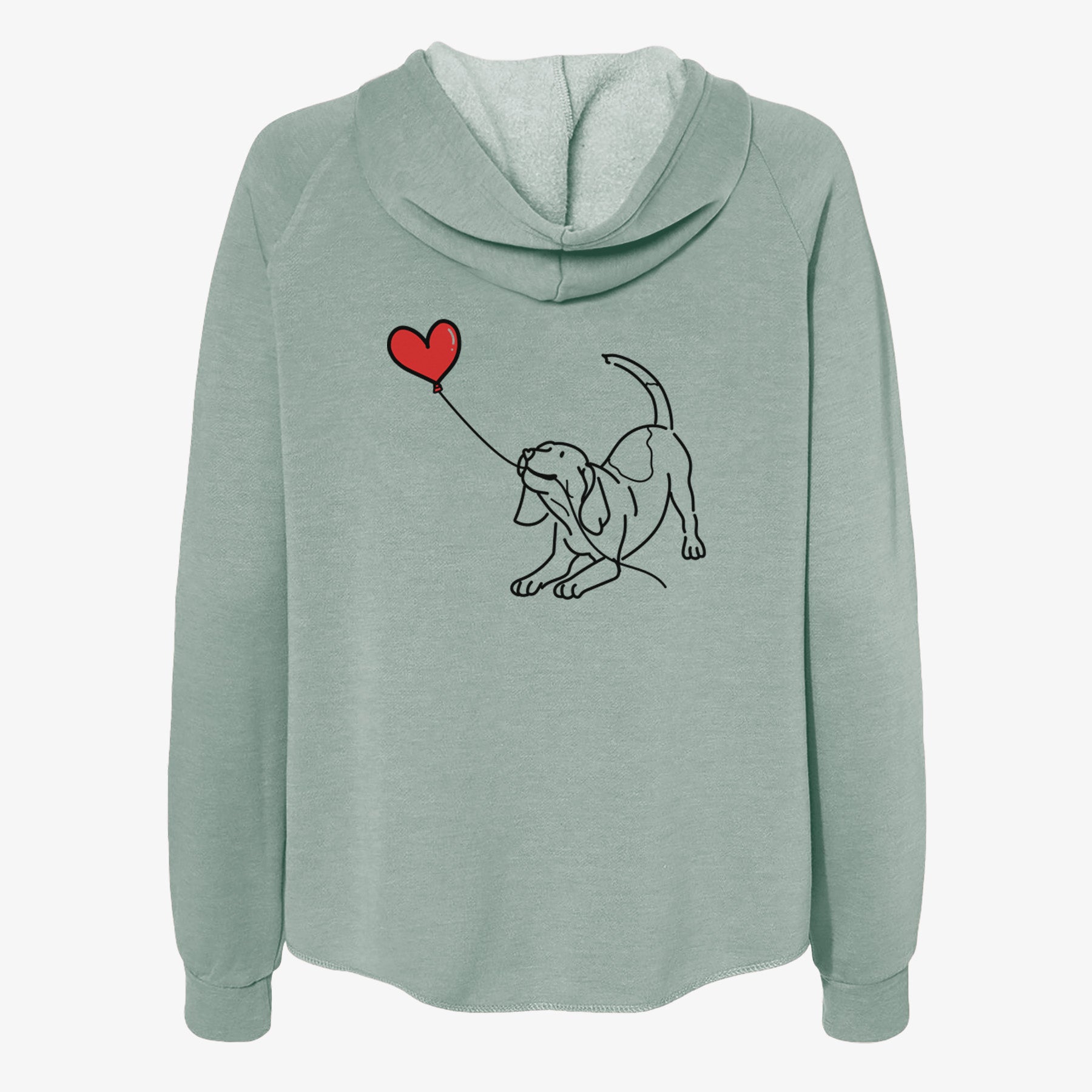 Beagle Heart String- Women's Cali Wave Zip-Up Sweatshirt