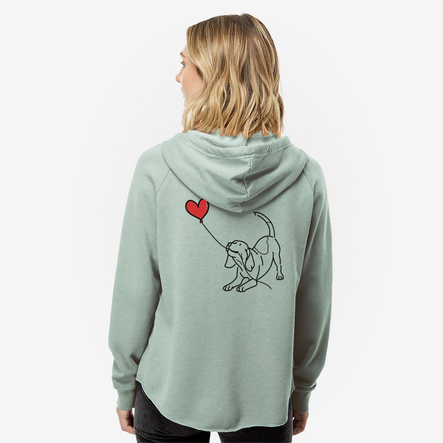 Beagle Heart String- Women's Cali Wave Zip-Up Sweatshirt