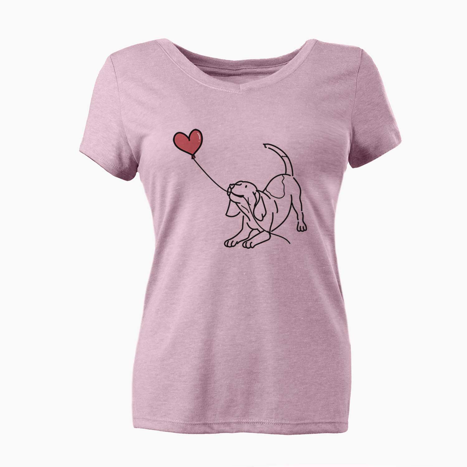 Beagle Heart String - Women's V-neck Shirt