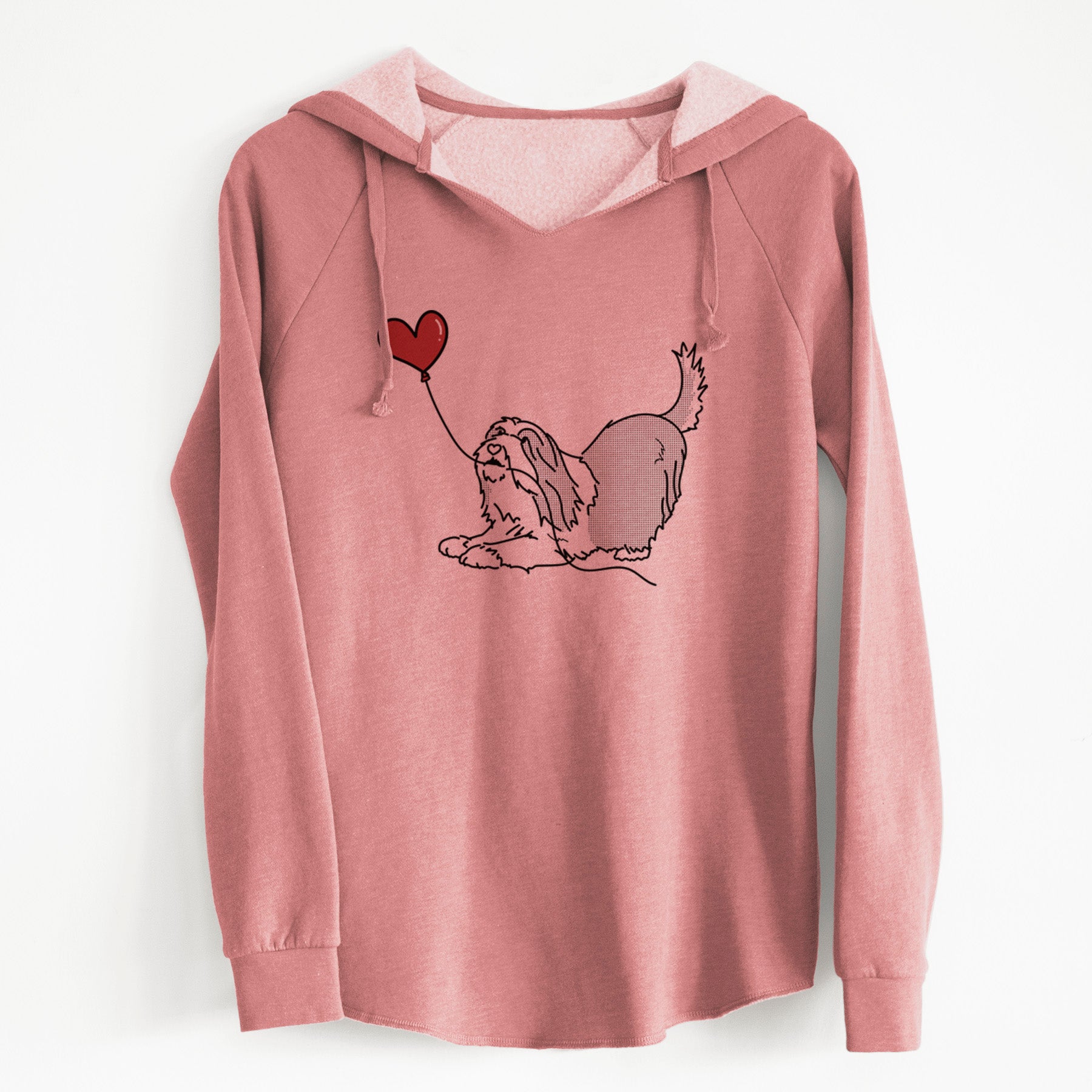 Bearded Collie Heart String - Cali Wave Hooded Sweatshirt