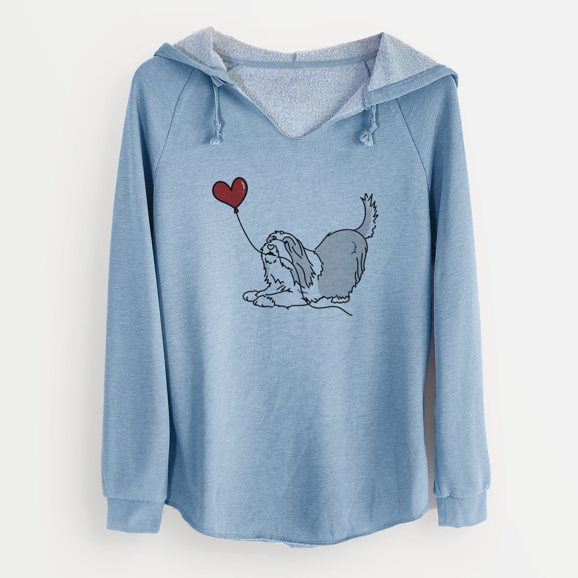 Bearded Collie Heart String - Cali Wave Hooded Sweatshirt