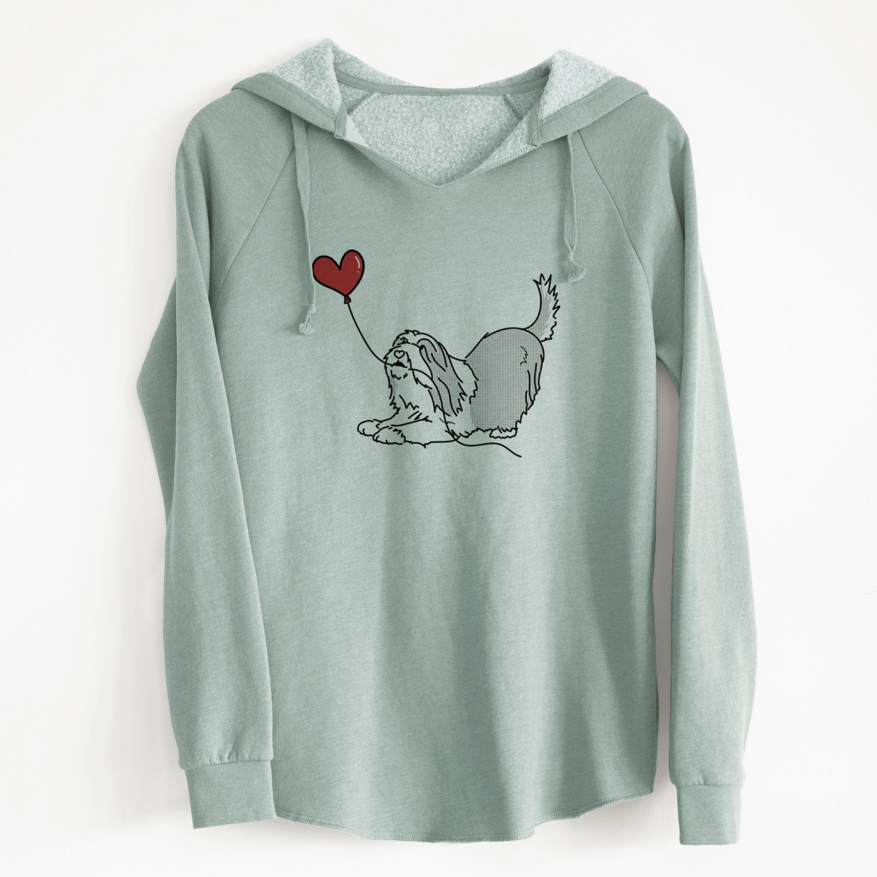 Bearded Collie Heart String - Cali Wave Hooded Sweatshirt