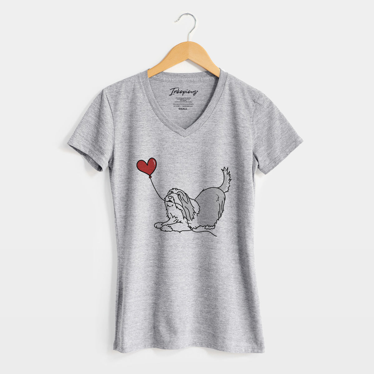 Bearded Collie Heart String - Women&#39;s Perfect V-neck Shirt