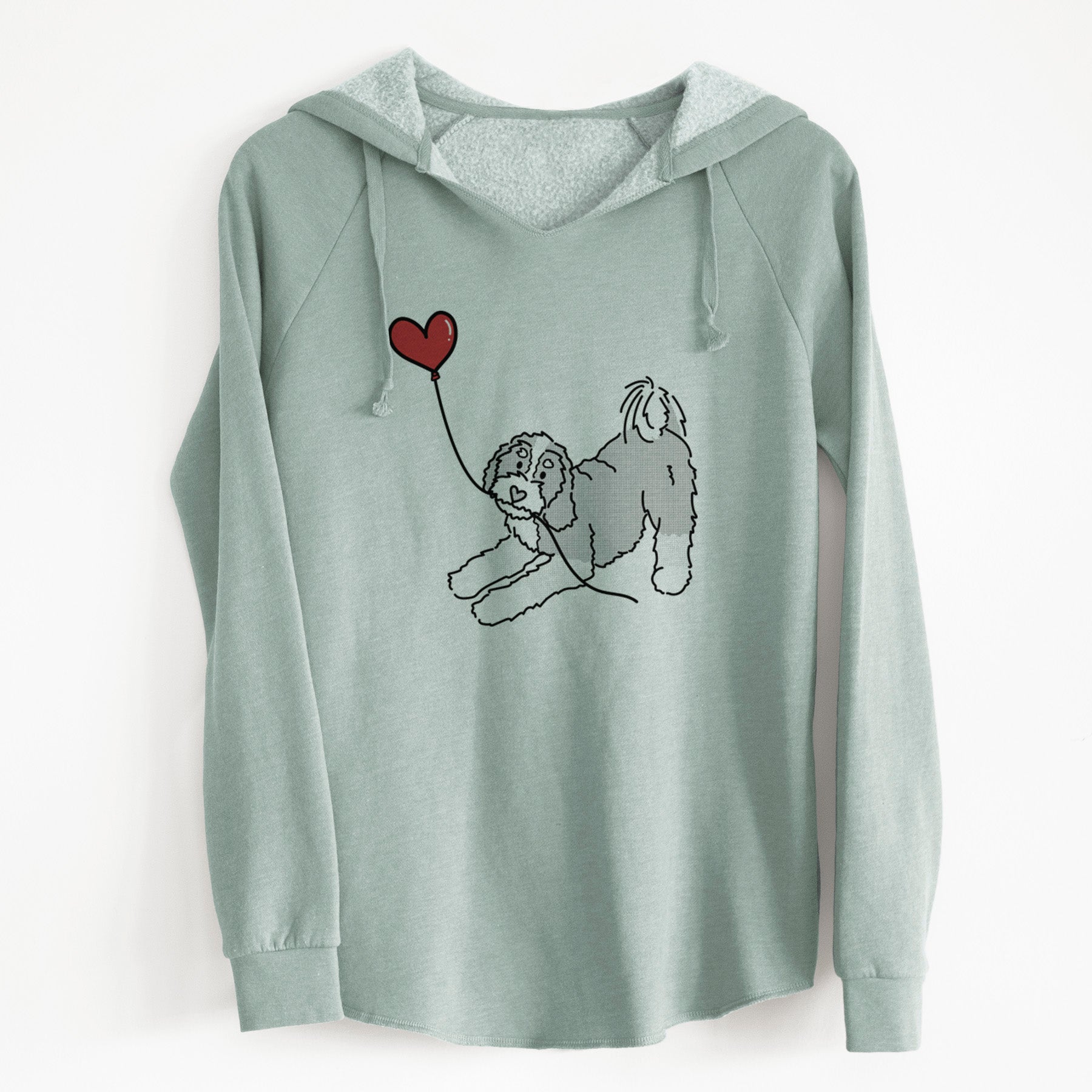 Bernedoodle Heart String - Cali Wave Hooded Sweatshirt