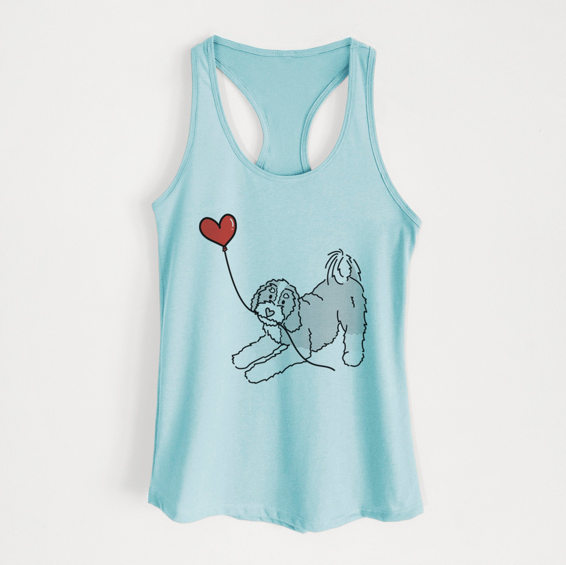 Bernedoodle Heart String - Women's Racerback Tanktop