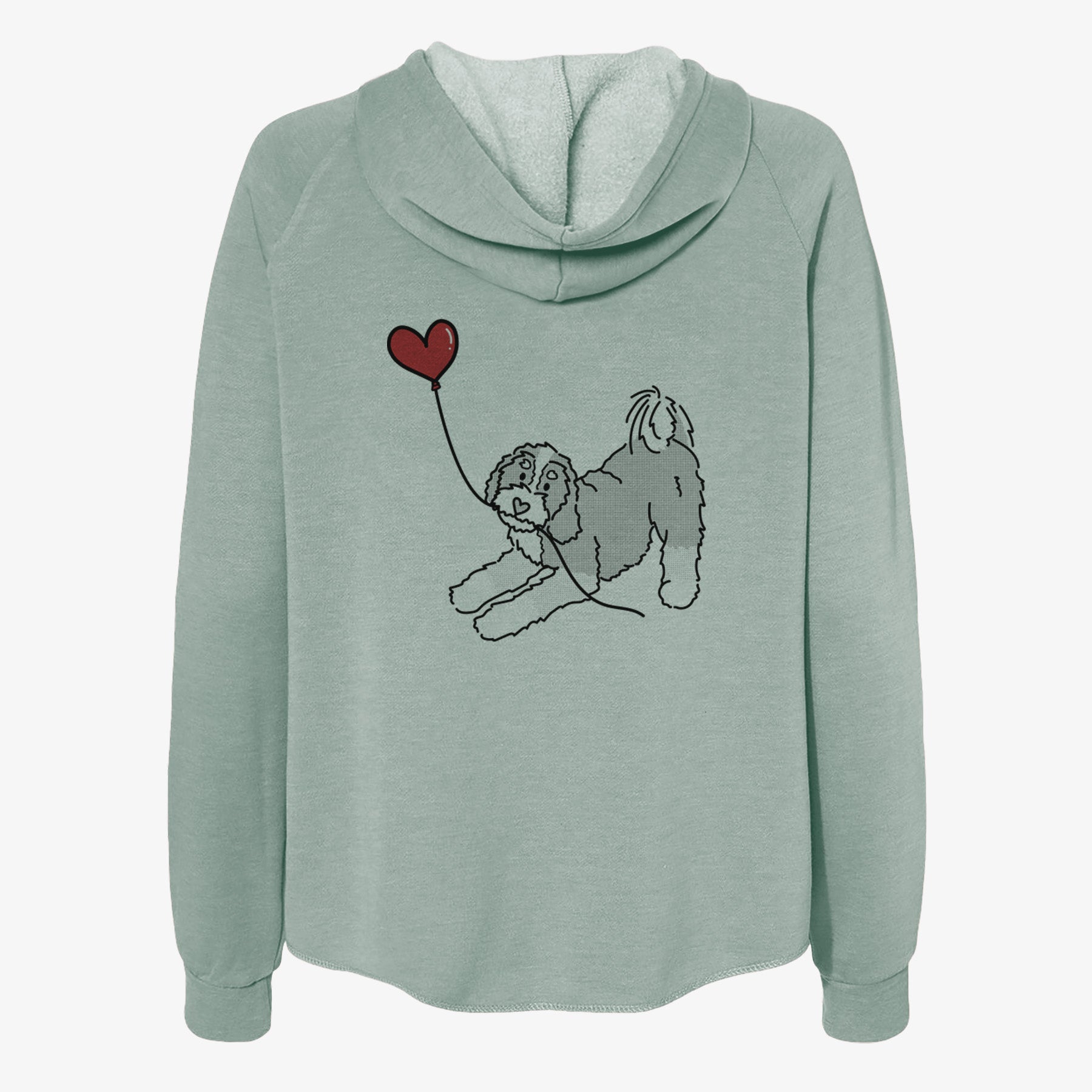 Bernedoodle Heart String- Women's Cali Wave Zip-Up Sweatshirt