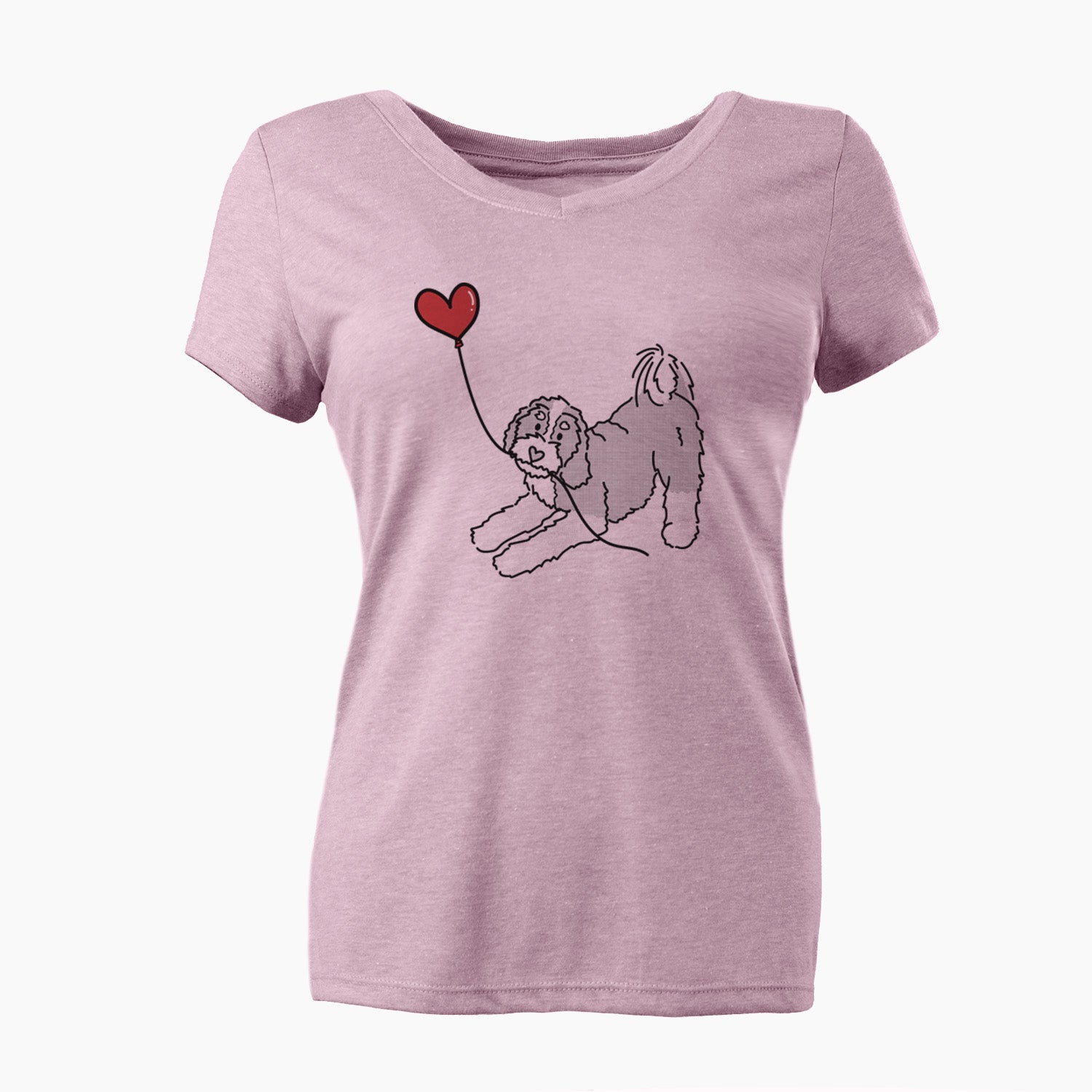 Bernedoodle Heart String - Women's V-neck Shirt