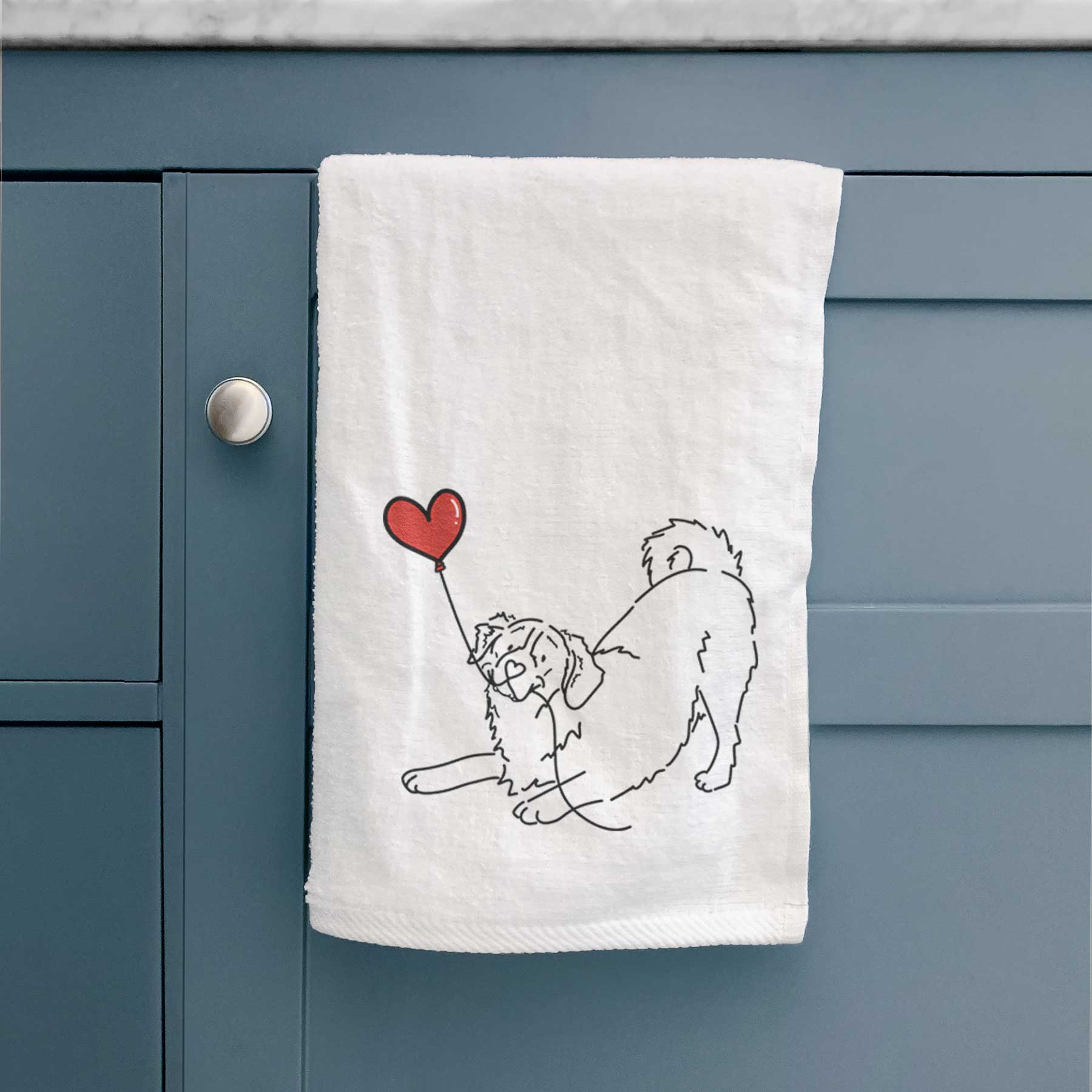 Bernese Mountain Dog Heart String -  Decorative Hand Towel