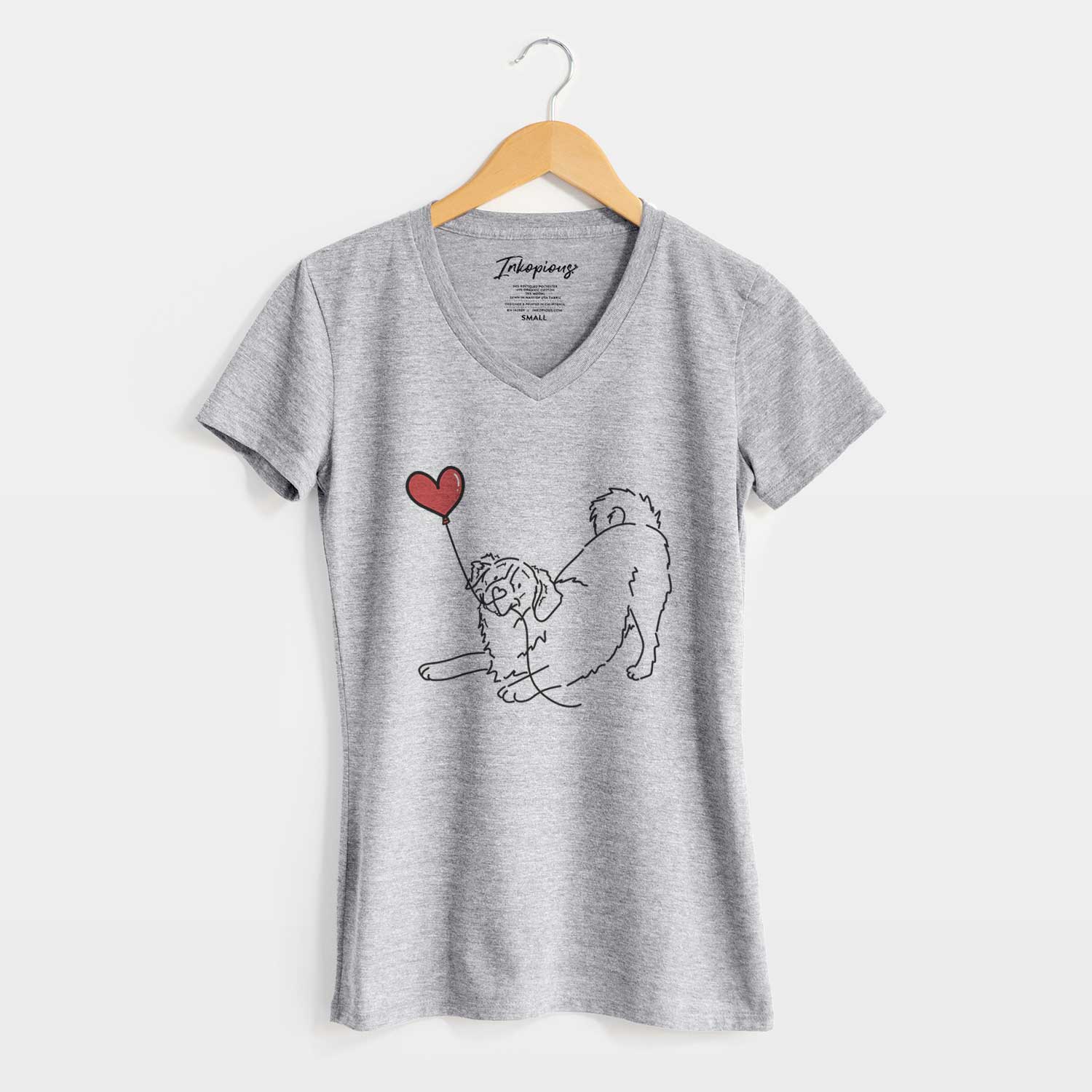 Bernese Mountain Dog Heart String - Women's V-neck Shirt