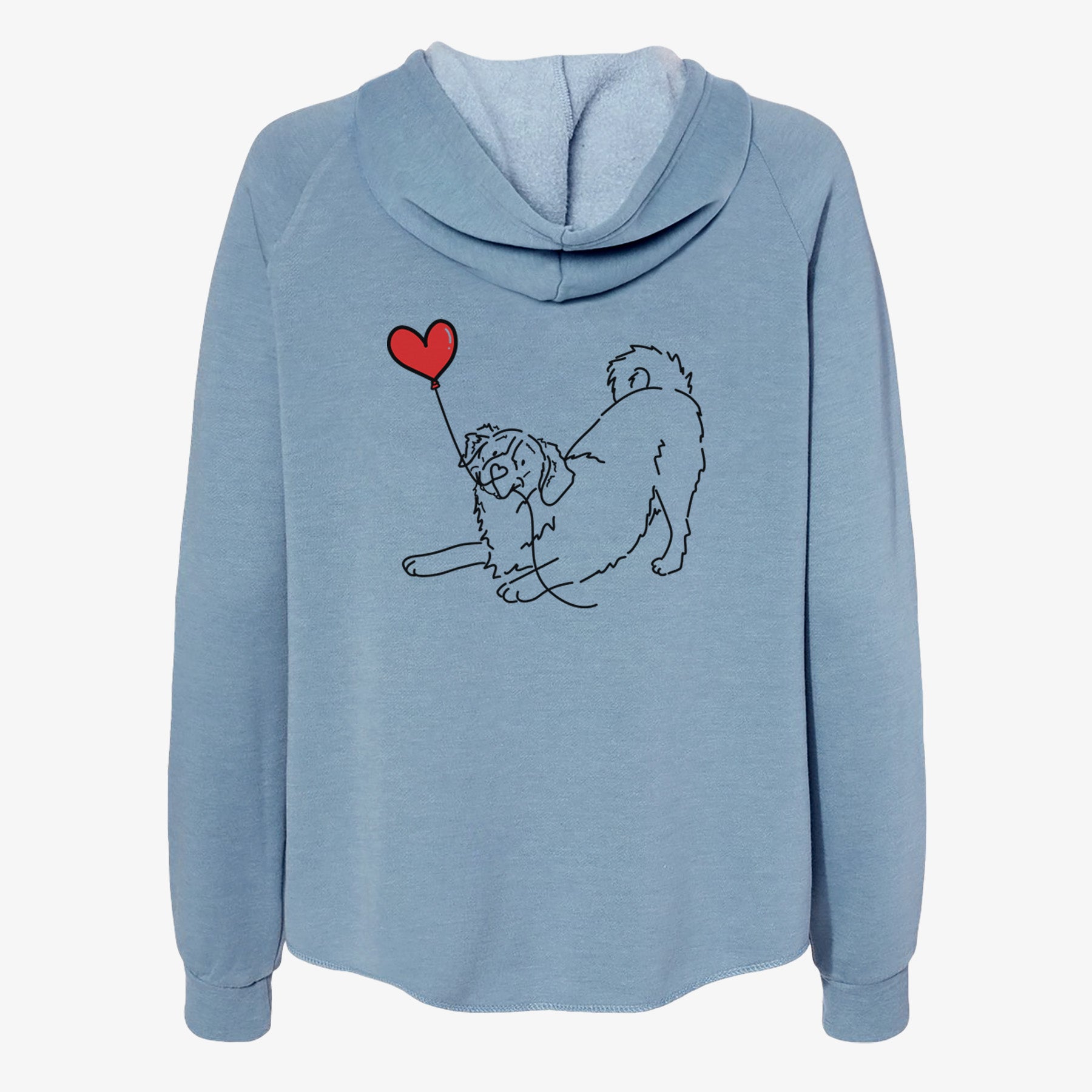 Bernese Mountain Dog Heart String- Women's Cali Wave Zip-Up Sweatshirt