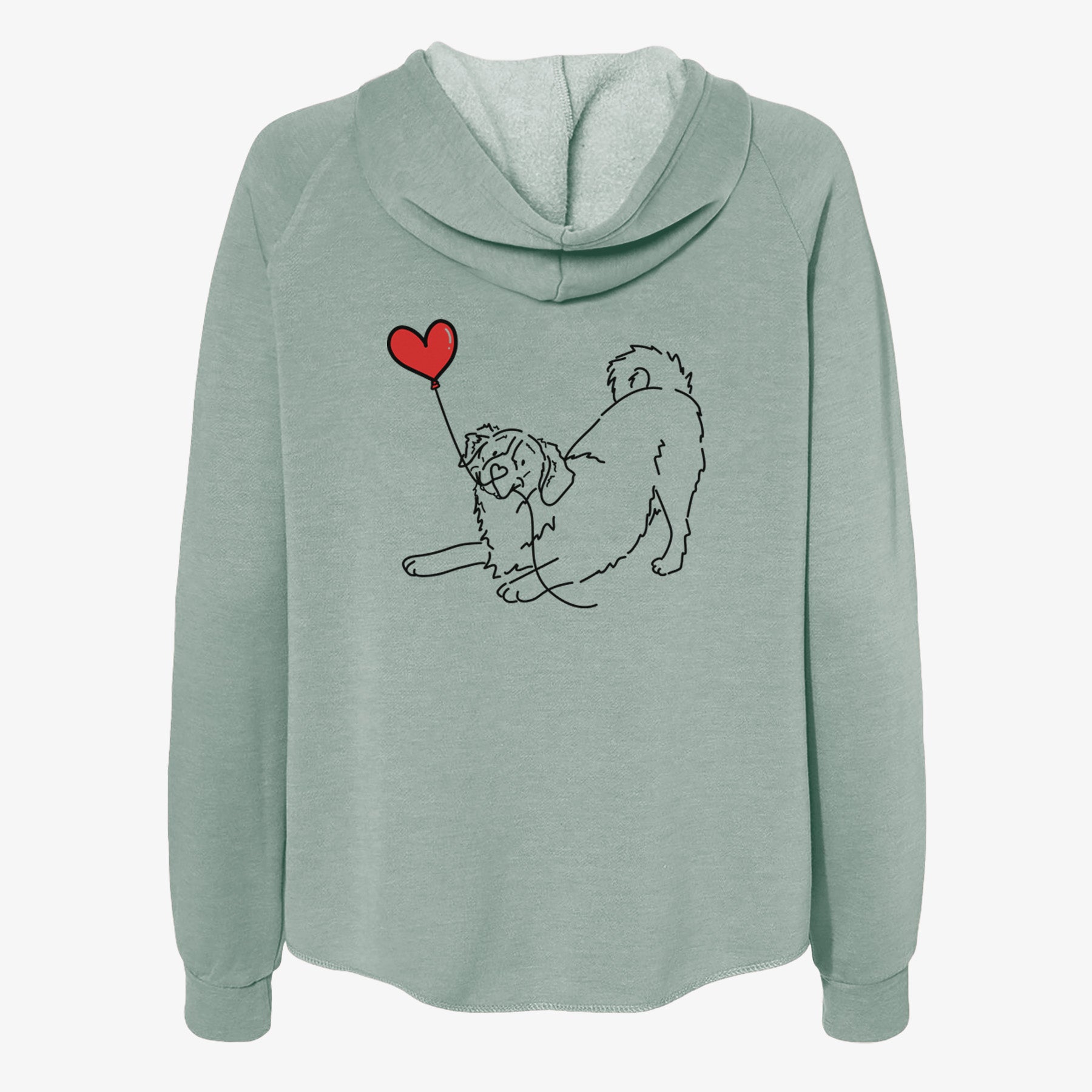 Bernese Mountain Dog Heart String- Women's Cali Wave Zip-Up Sweatshirt