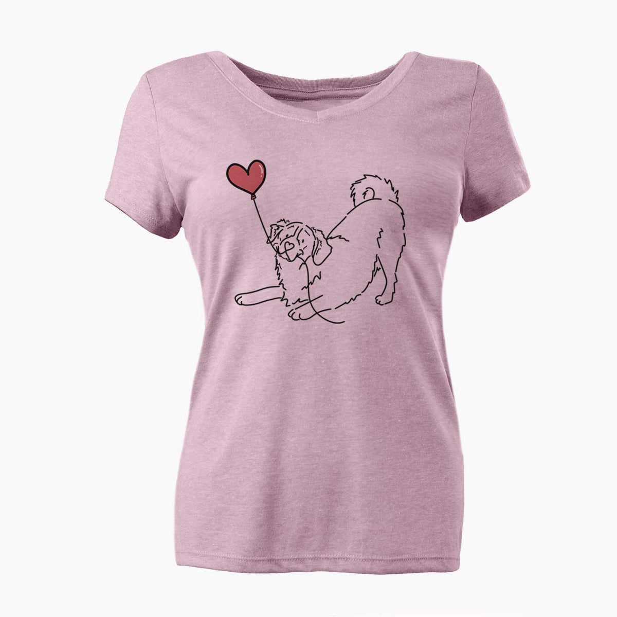 Bernese Mountain Dog Heart String - Women's V-neck Shirt