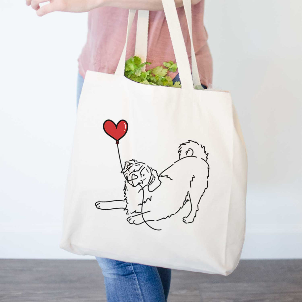 Bernese Mountain Dog Heart String- Tote Bag