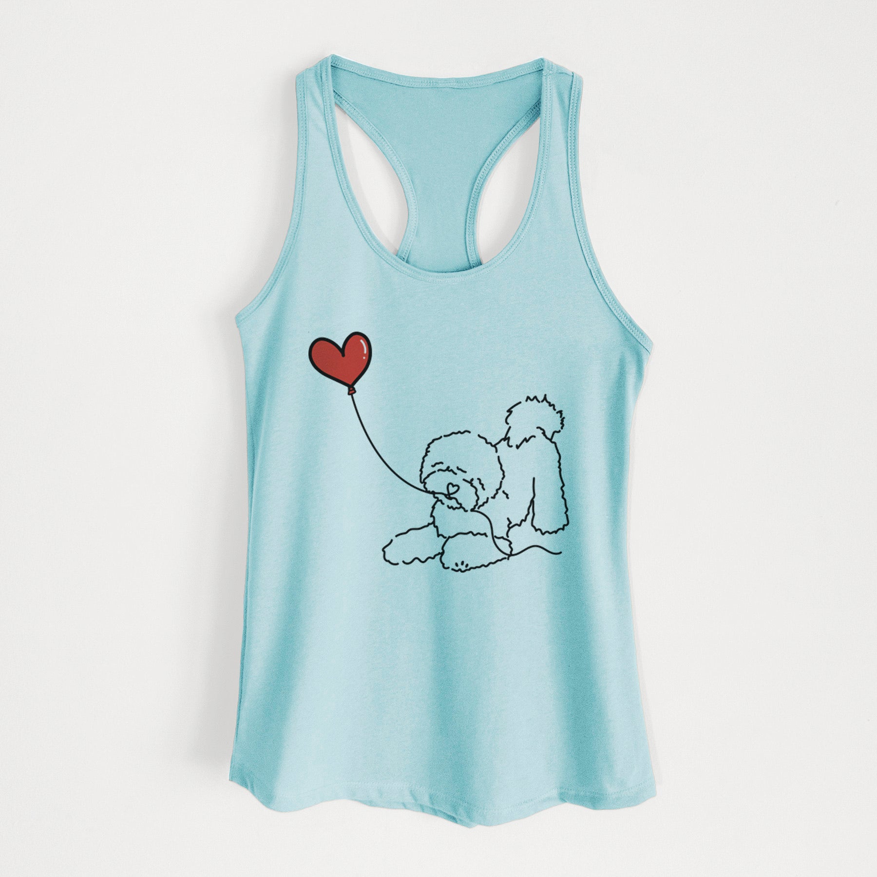 Bichon Frise Heart String - Women's Racerback Tanktop