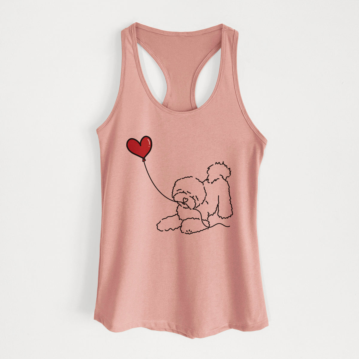 Bichon Frise Heart String - Women&#39;s Racerback Tanktop