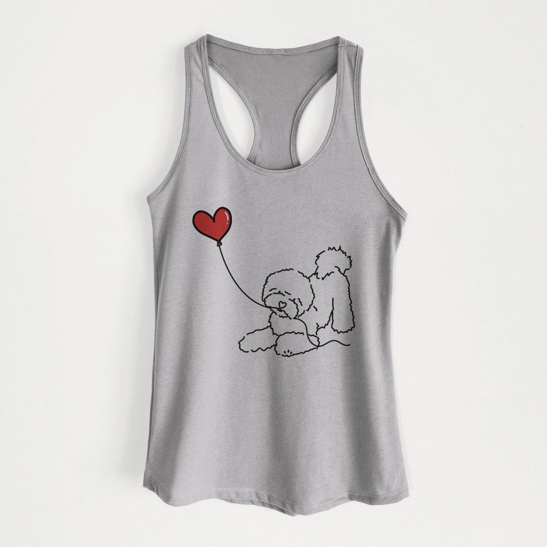 Bichon Frise Heart String - Women's Racerback Tanktop