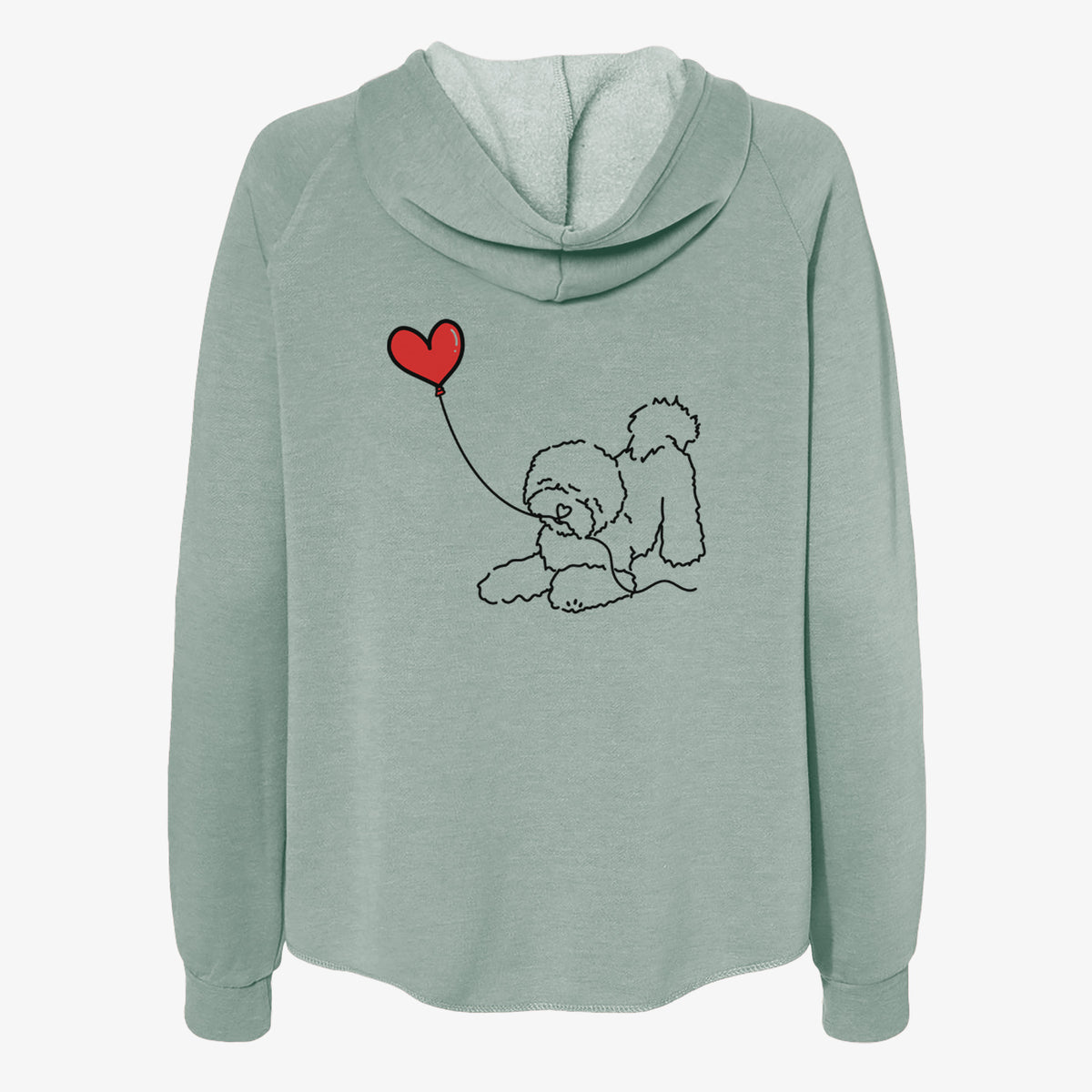 Bichon Frise Heart String- Women's Cali Wave Zip-Up Sweatshirt