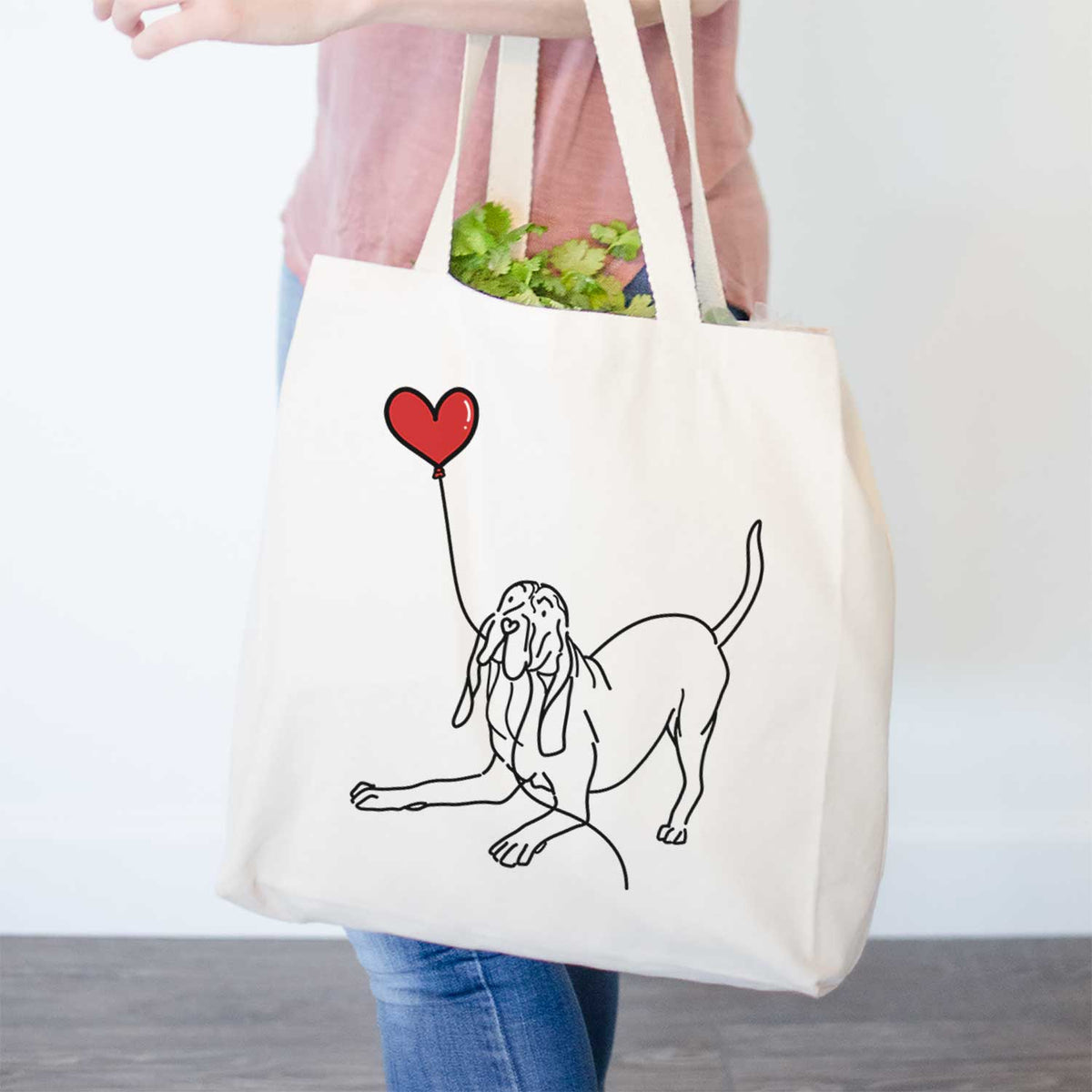 Bloodhound Heart String- Tote Bag