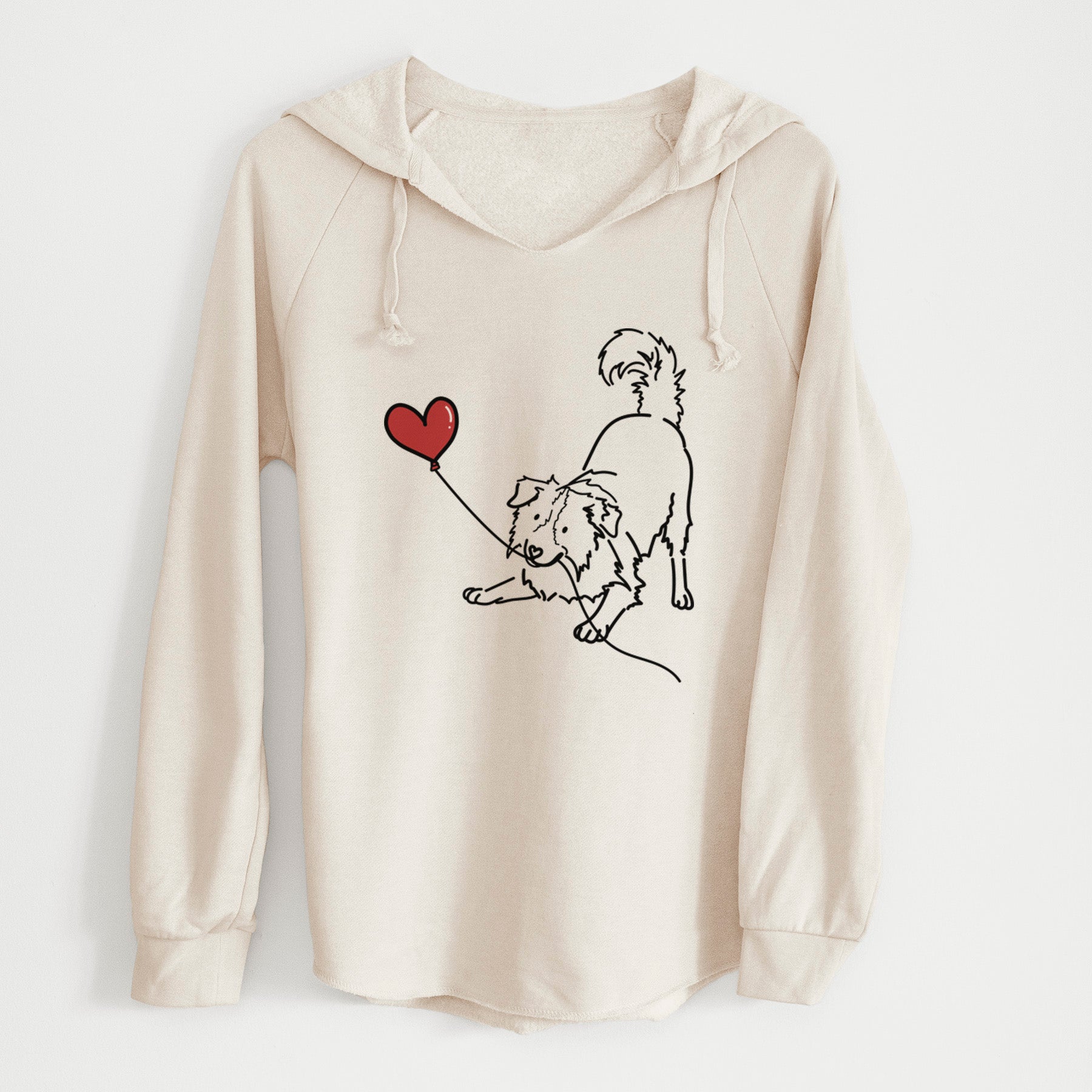 Border Collie Heart String - Cali Wave Hooded Sweatshirt