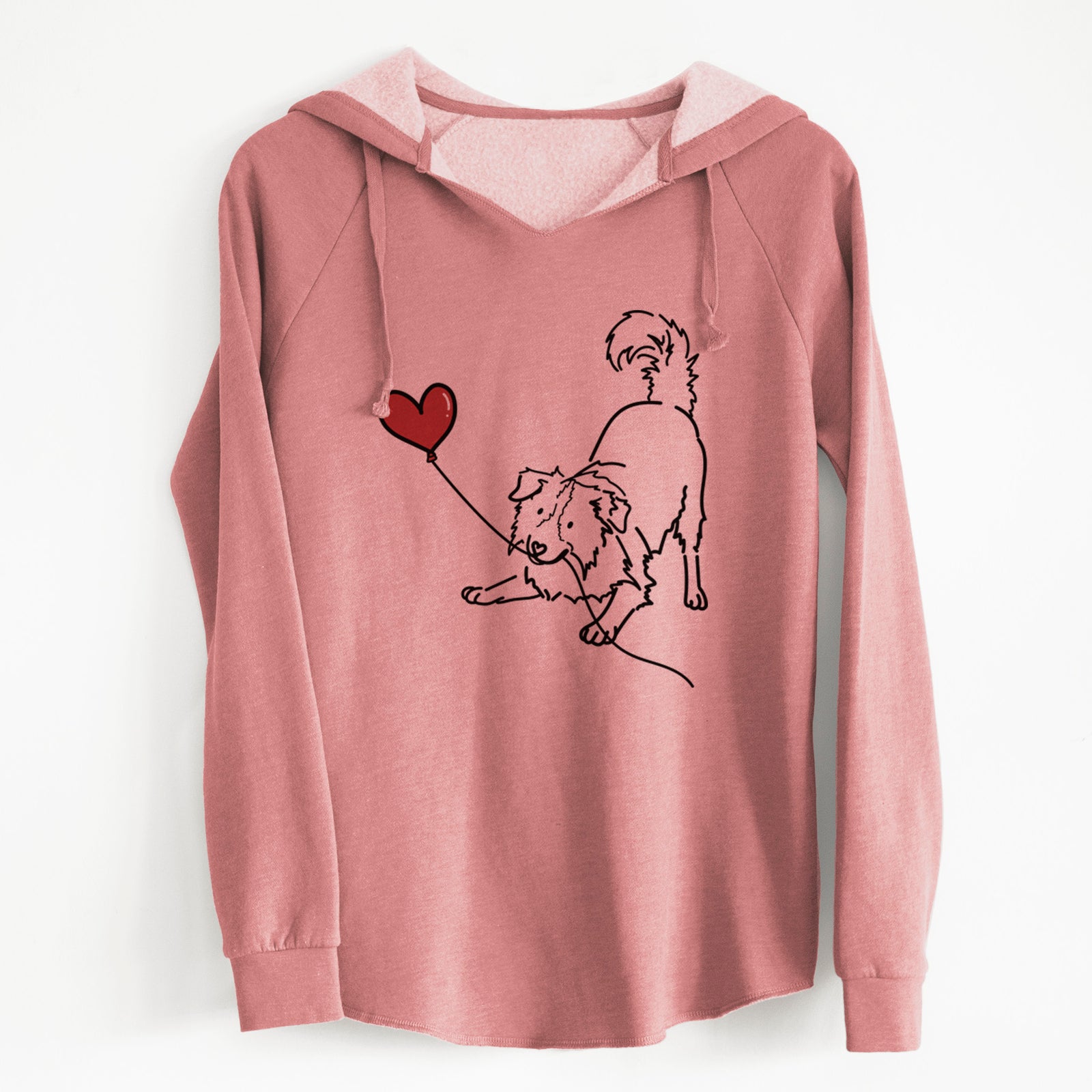 Border Collie Heart String - Cali Wave Hooded Sweatshirt