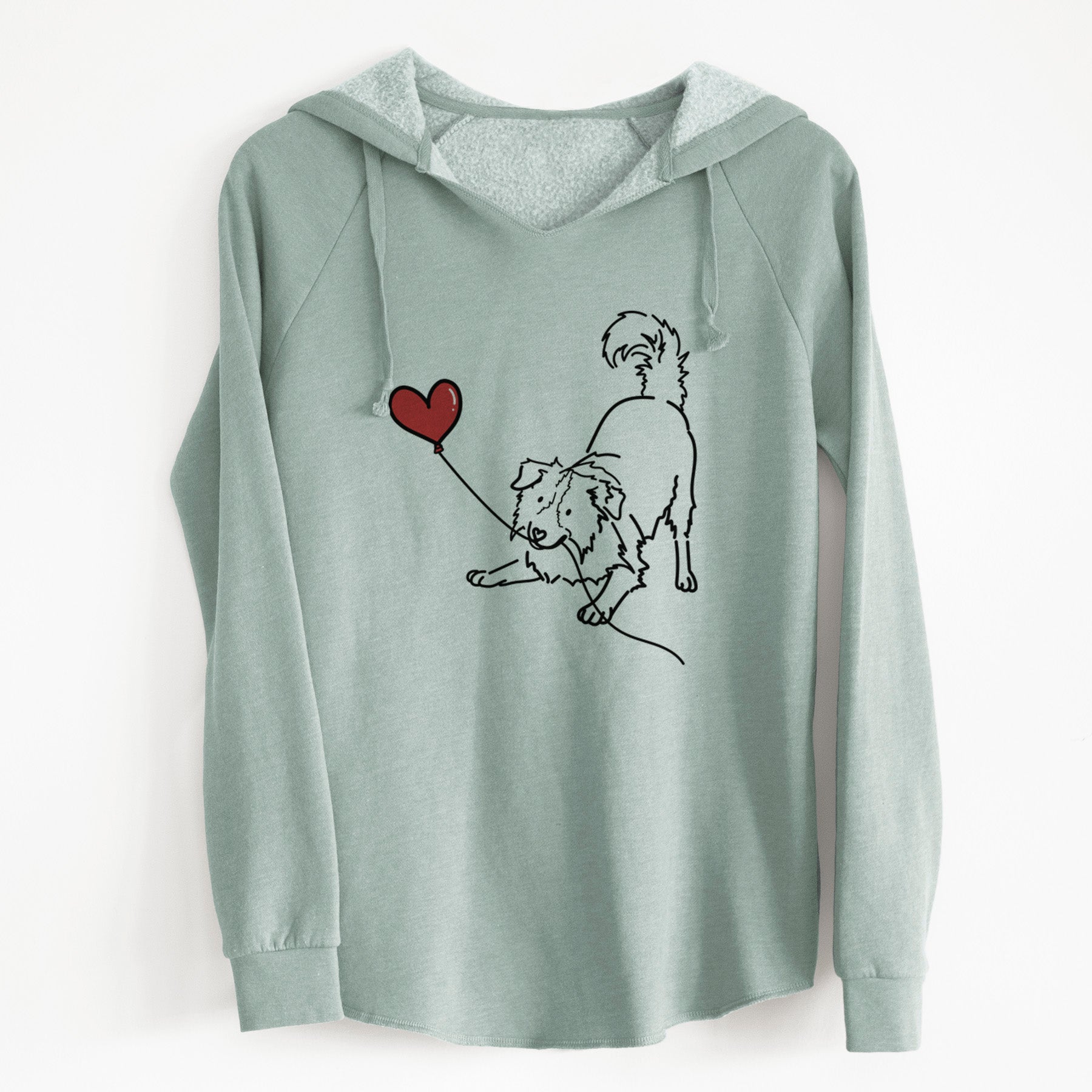 Border Collie Heart String - Cali Wave Hooded Sweatshirt