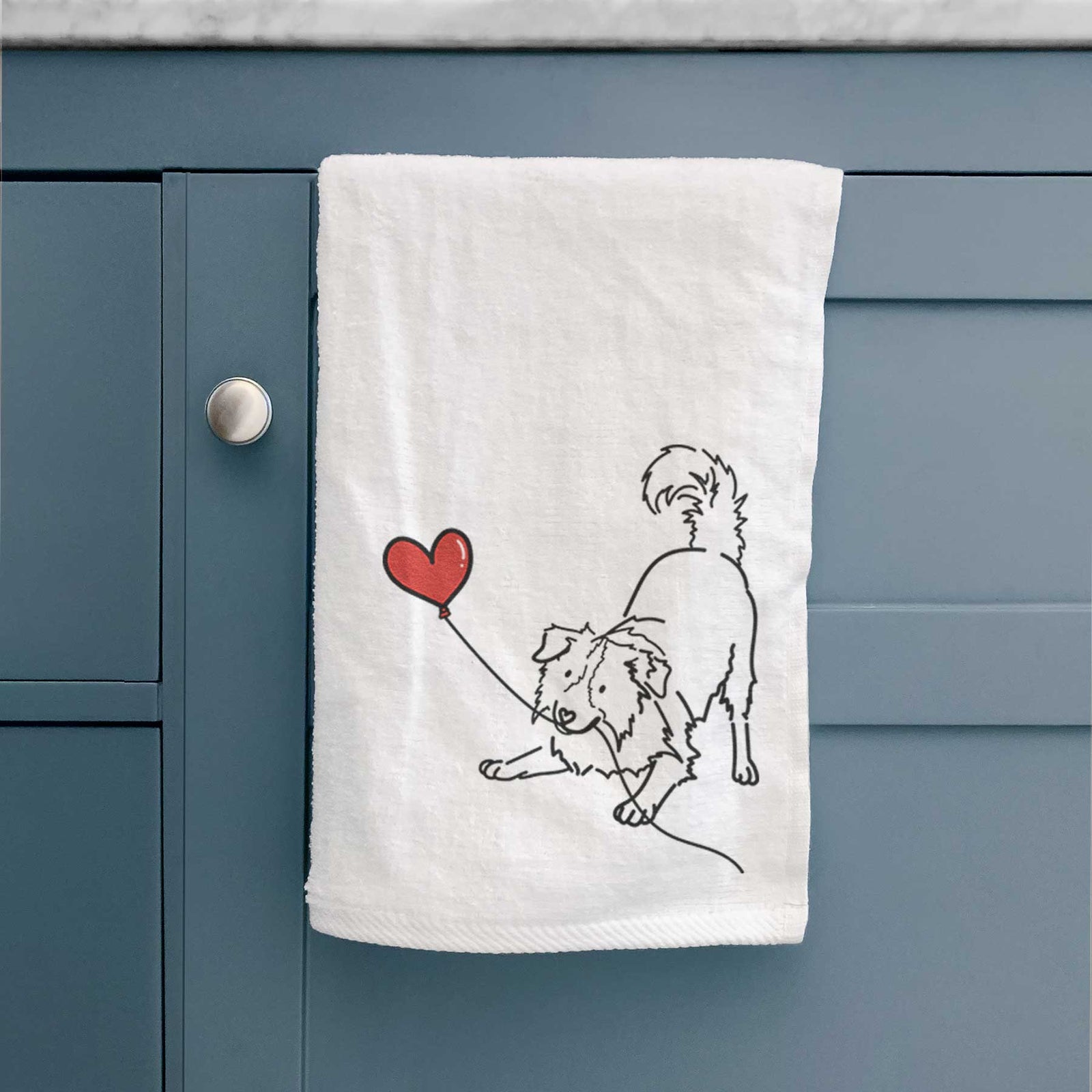 Border Collie Heart String -  Decorative Hand Towel