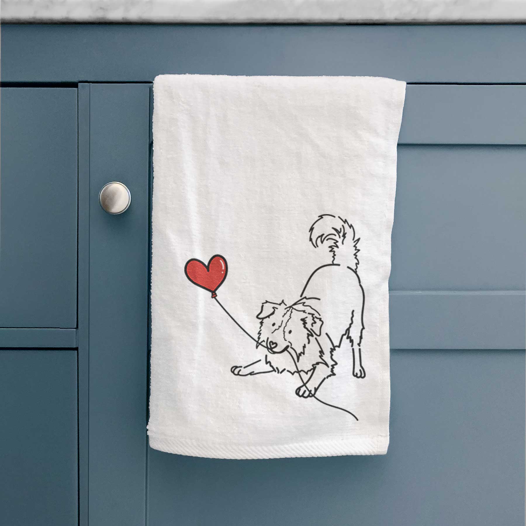 Border Collie Heart String -  Decorative Hand Towel