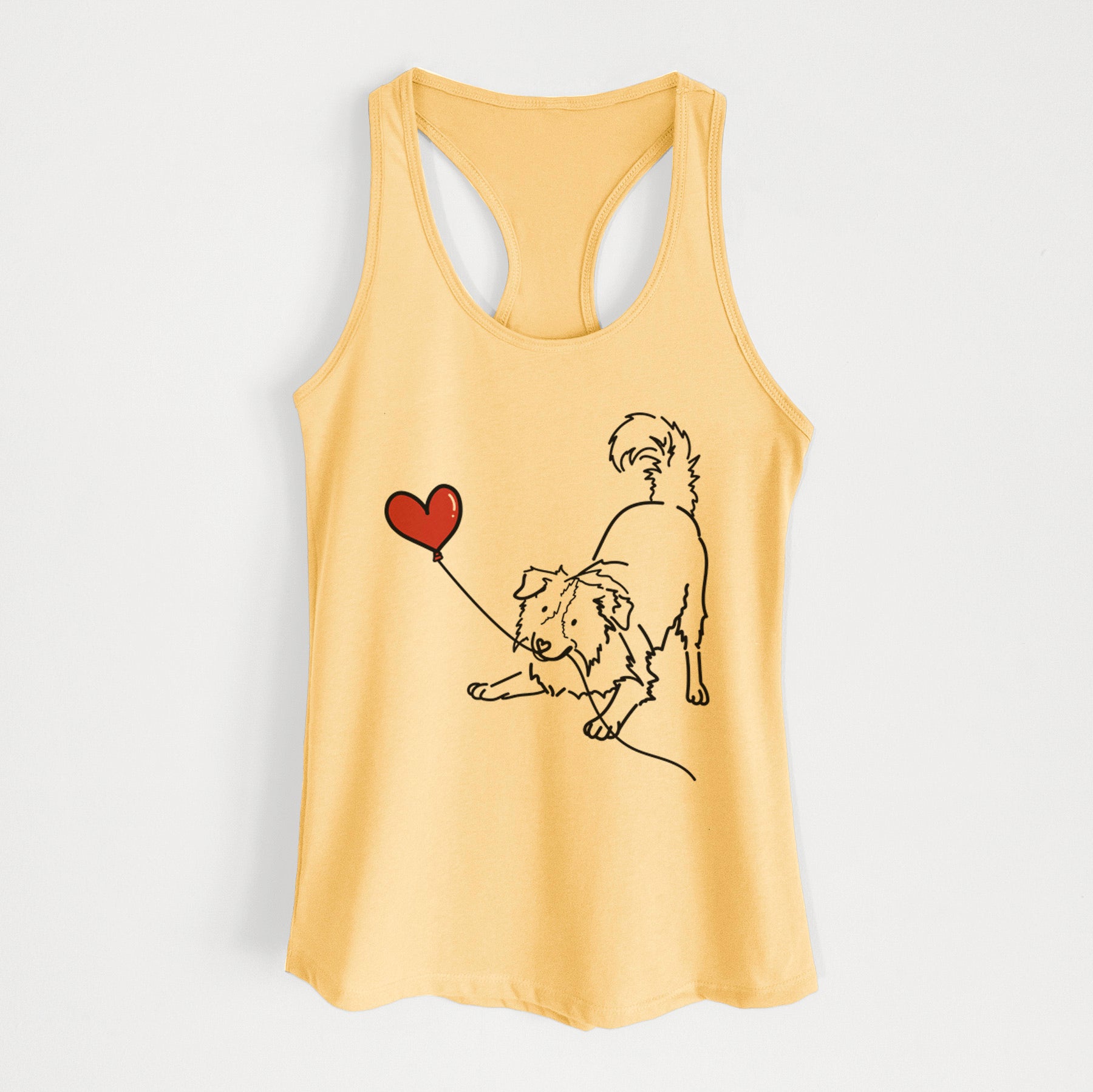 Border Collie Heart String - Women's Racerback Tanktop