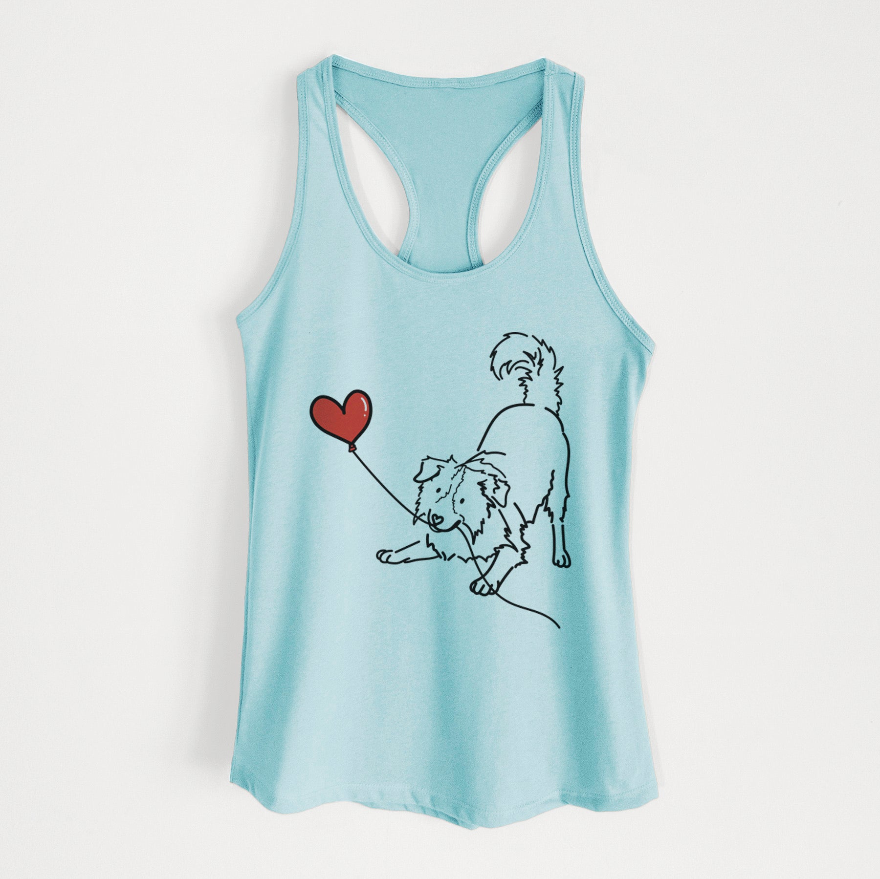 Border Collie Heart String - Women's Racerback Tanktop