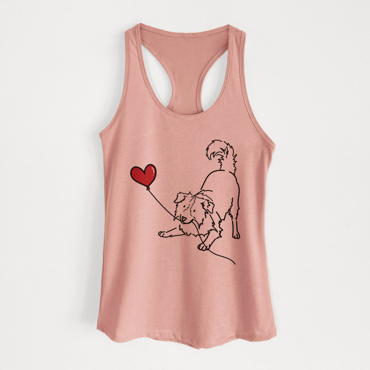 Border Collie Heart String - Women&#39;s Racerback Tanktop