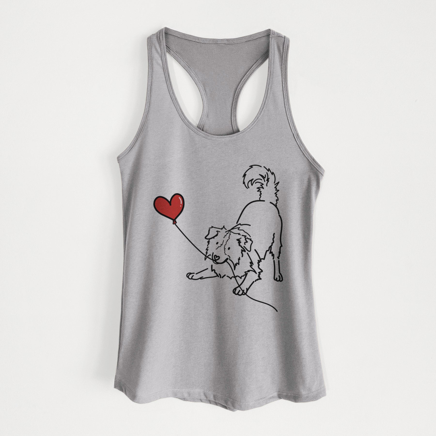 Border Collie Heart String - Women's Racerback Tanktop