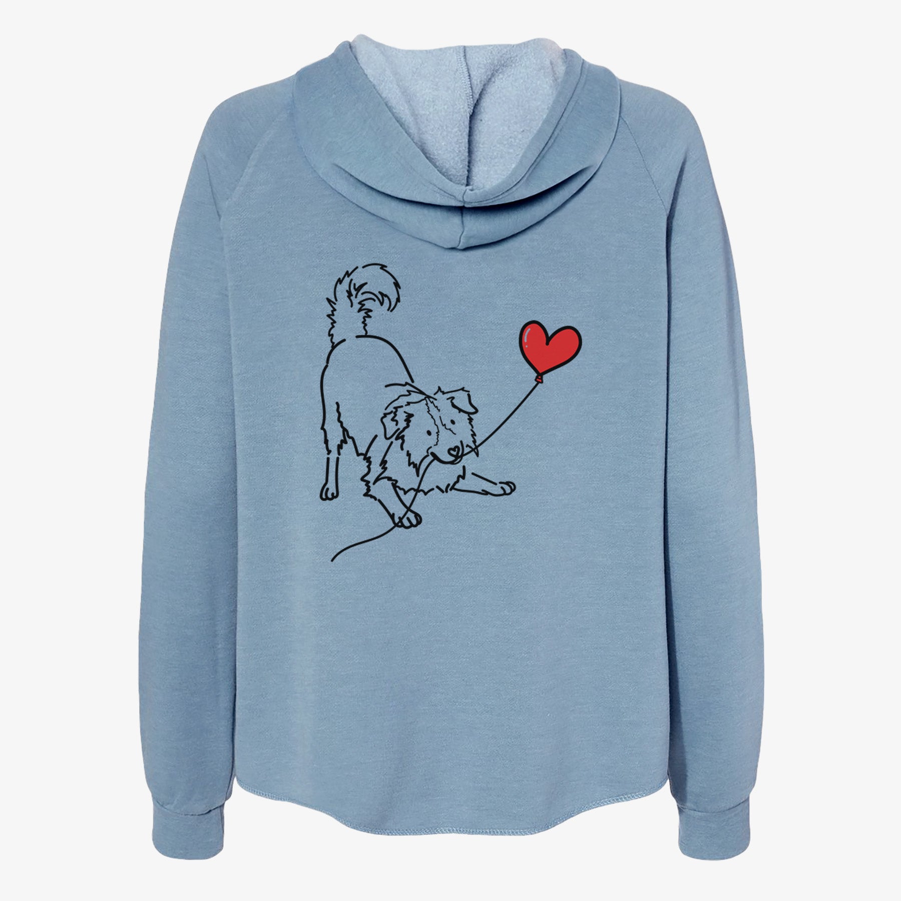 Border Collie Heart String- Women's Cali Wave Zip-Up Sweatshirt