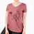 Border Collie Heart String - Women's V-neck Shirt