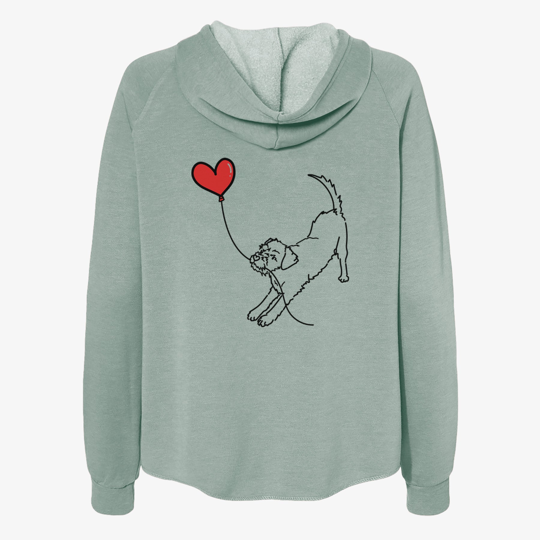 Border Terrier Heart String- Women's Cali Wave Zip-Up Sweatshirt