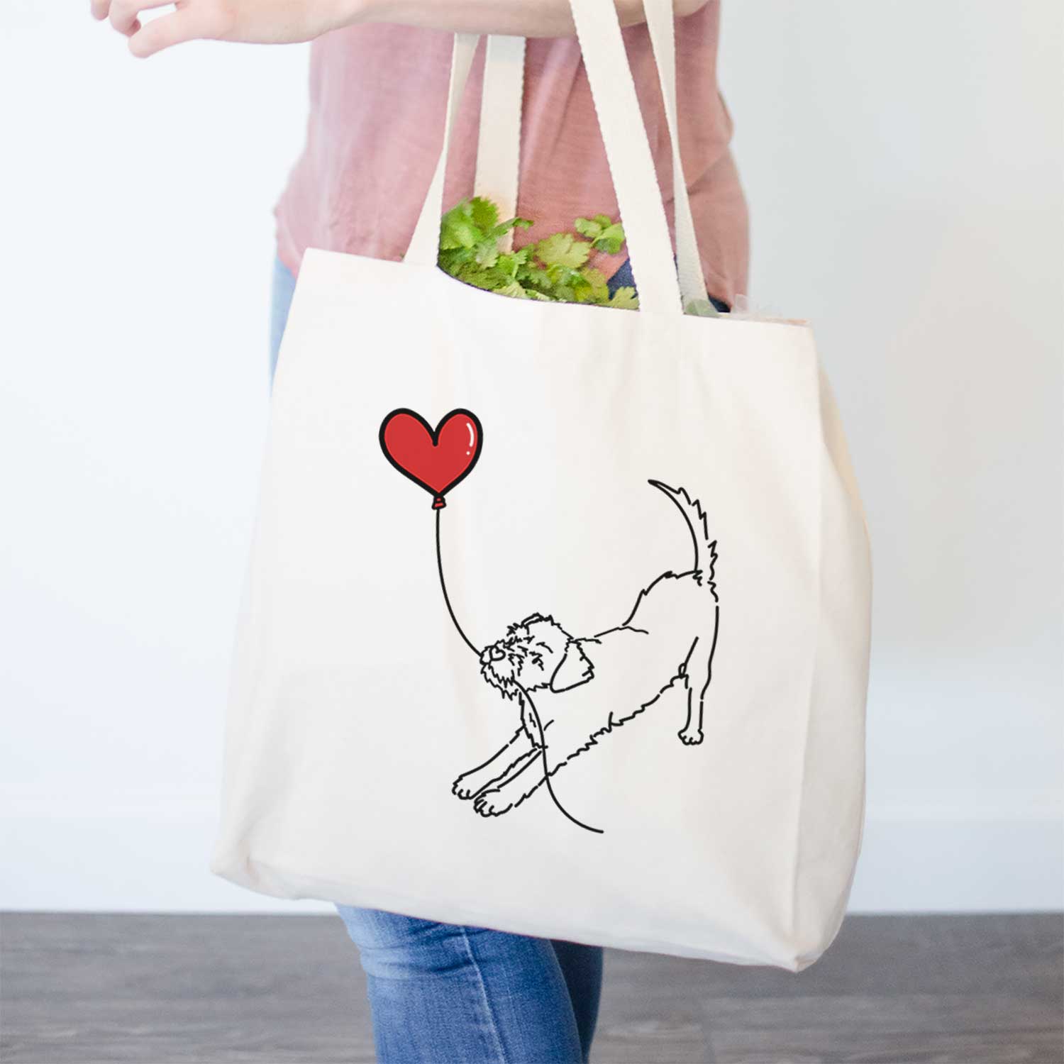 Border Terrier Heart String- Tote Bag