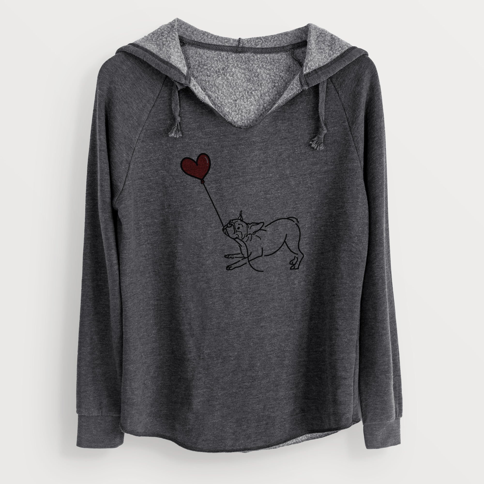 Boston Terrier Heart String - Cali Wave Hooded Sweatshirt