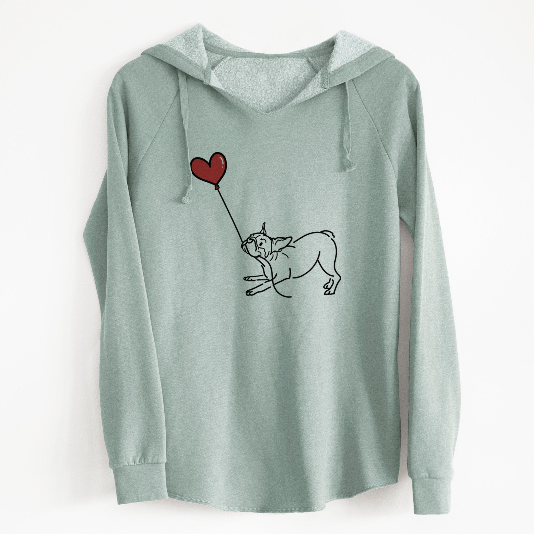 Boston Terrier Heart String - Cali Wave Hooded Sweatshirt