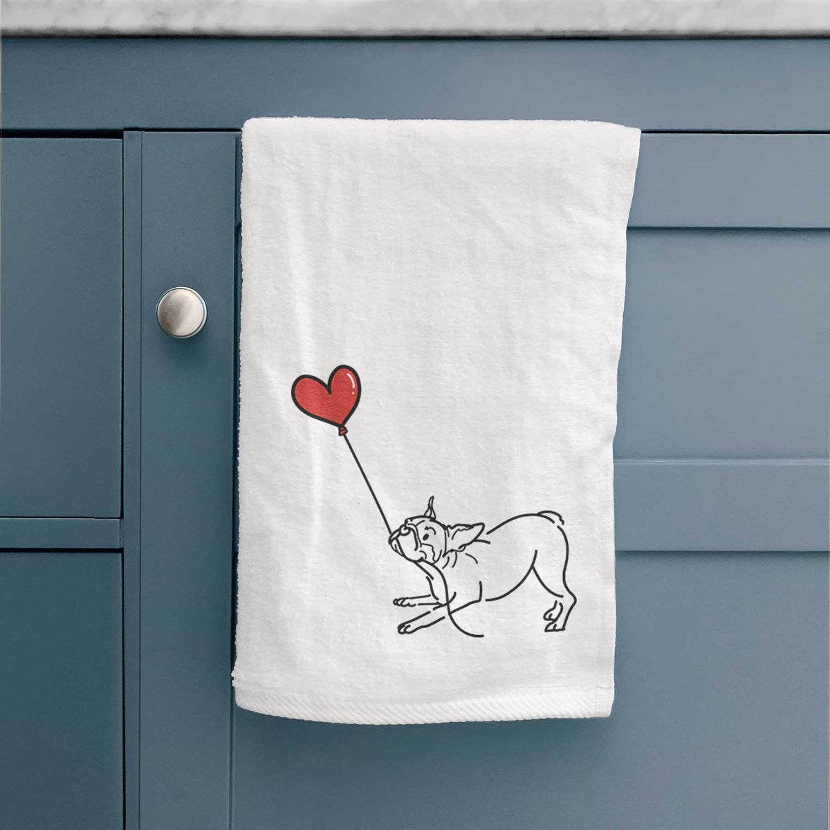 Boston Terrier Heart String -  Decorative Hand Towel