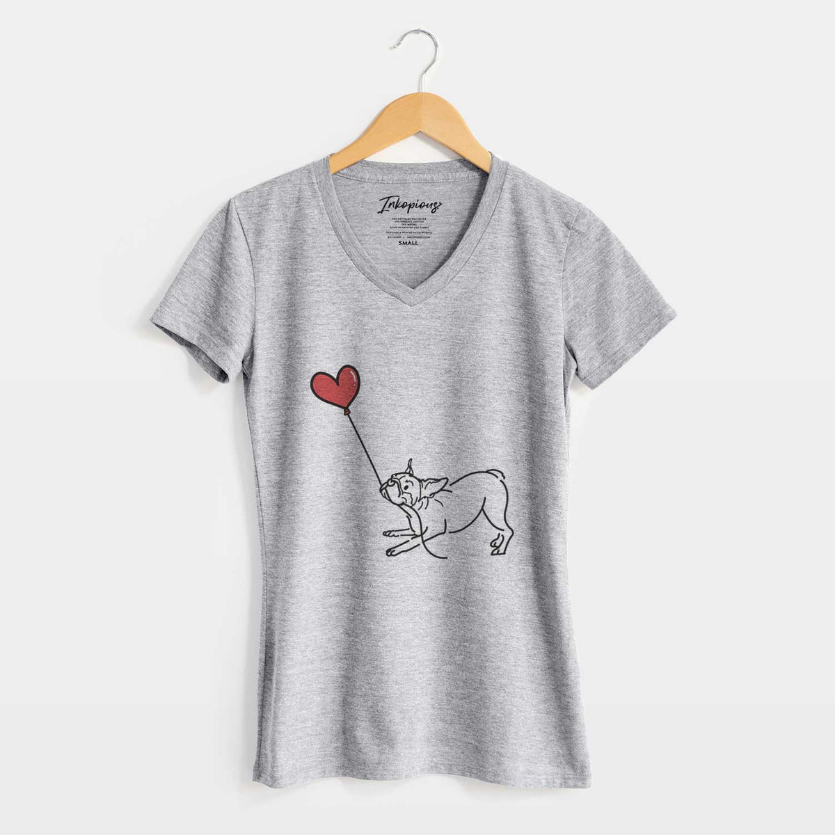 Boston Terrier Heart String - Women&#39;s V-neck Shirt