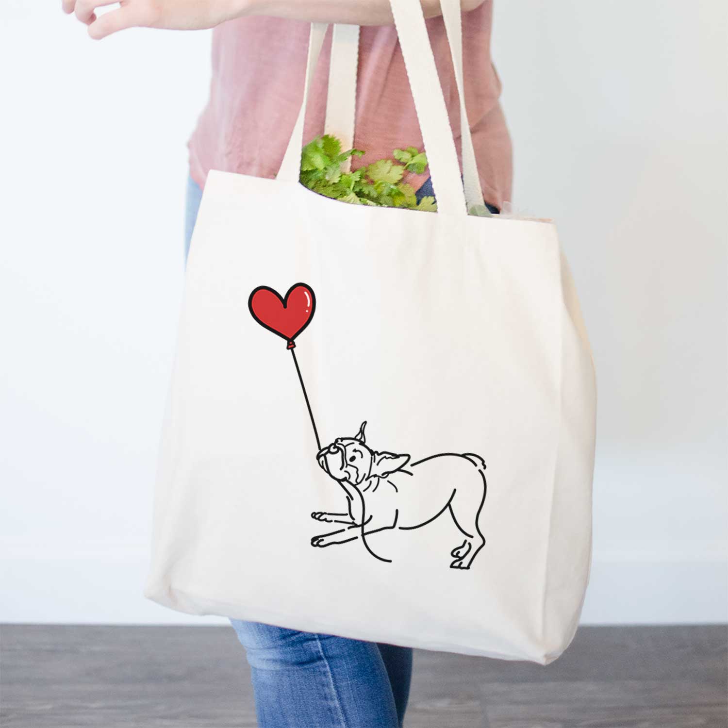 Boston Terrier Heart String- Tote Bag