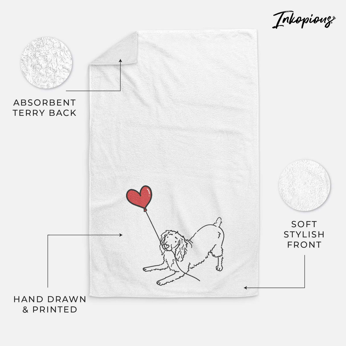 Boykin Spaniel Heart String -  Decorative Hand Towel