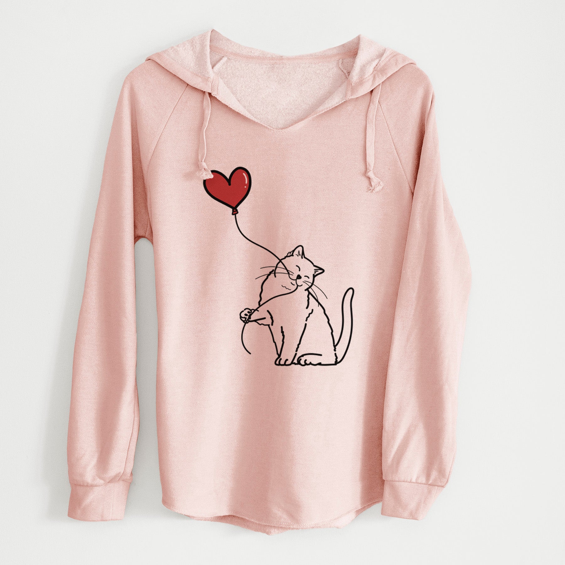 British Shorthair Cat Heart String - Cali Wave Hooded Sweatshirt