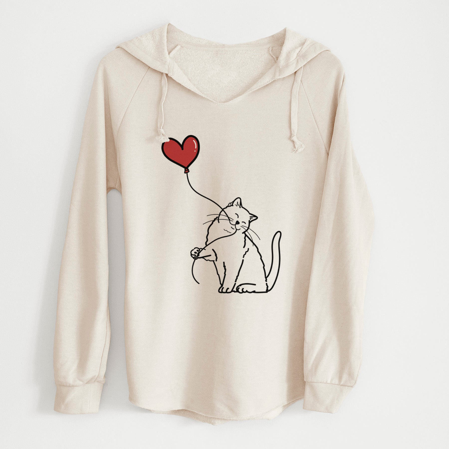 British Shorthair Cat Heart String - Cali Wave Hooded Sweatshirt