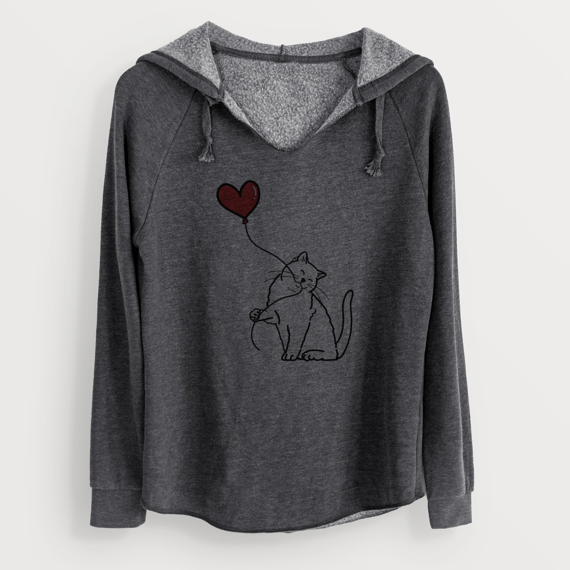 British Shorthair Cat Heart String - Cali Wave Hooded Sweatshirt