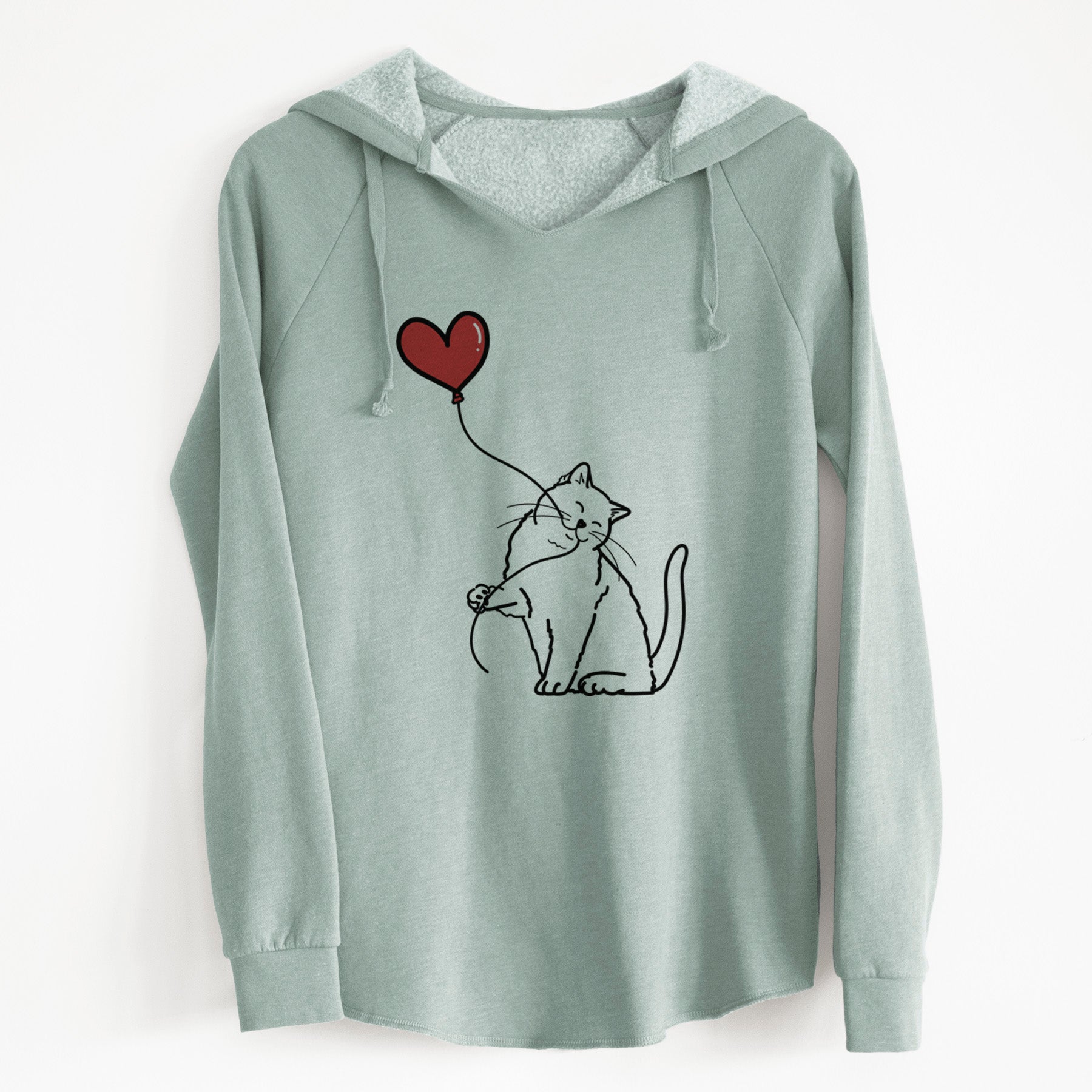 British Shorthair Cat Heart String - Cali Wave Hooded Sweatshirt