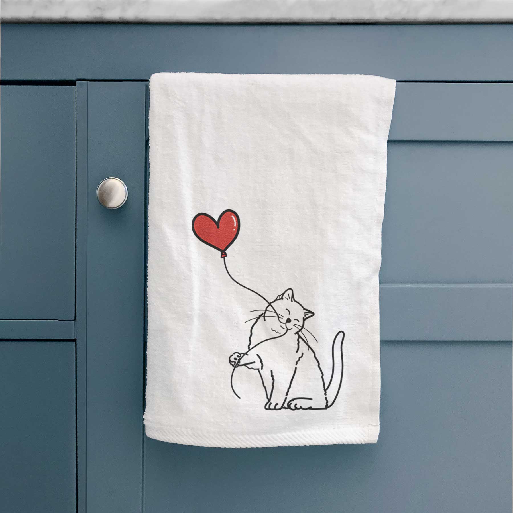 British Shorthair Cat Heart String -  Decorative Hand Towel