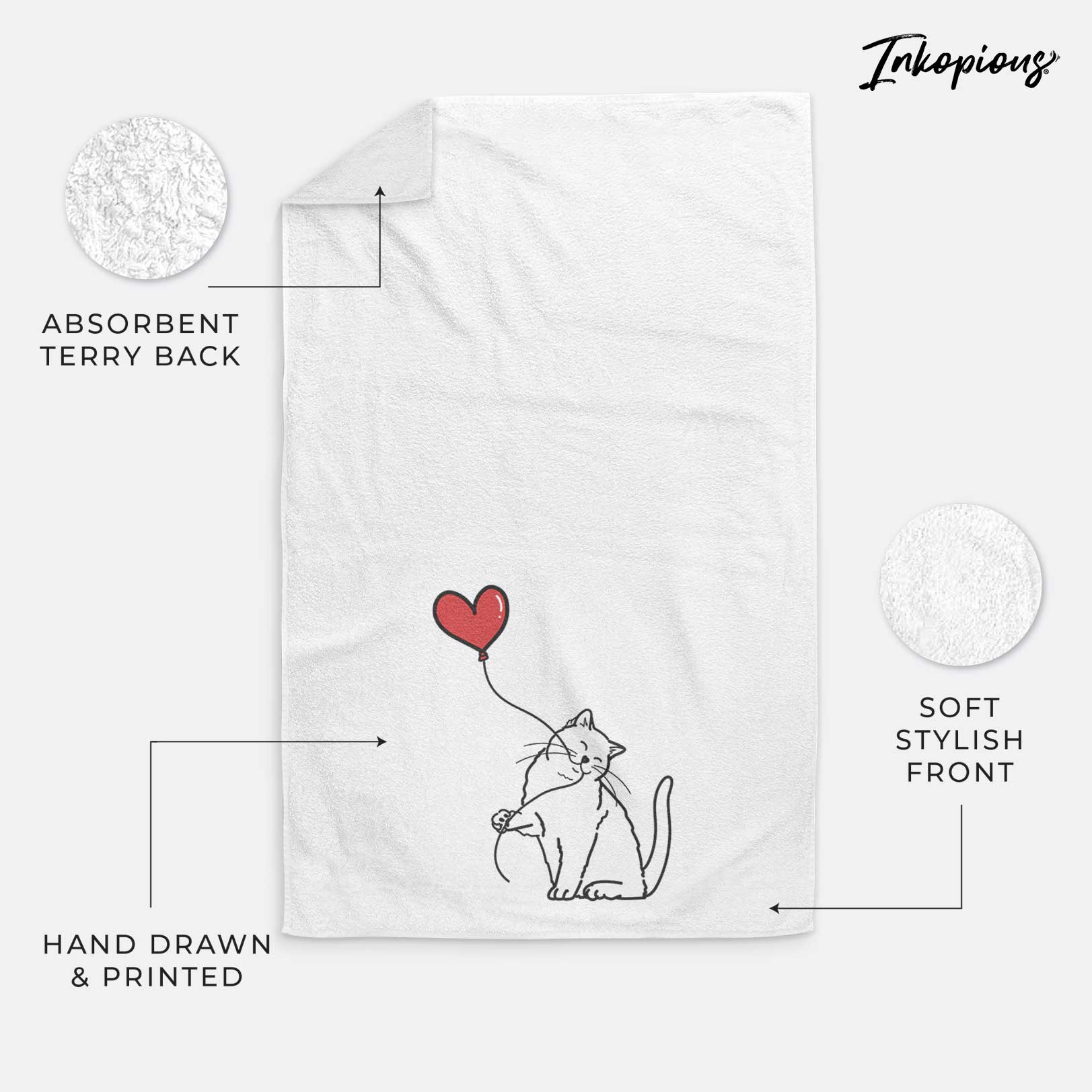 British Shorthair Cat Heart String -  Decorative Hand Towel