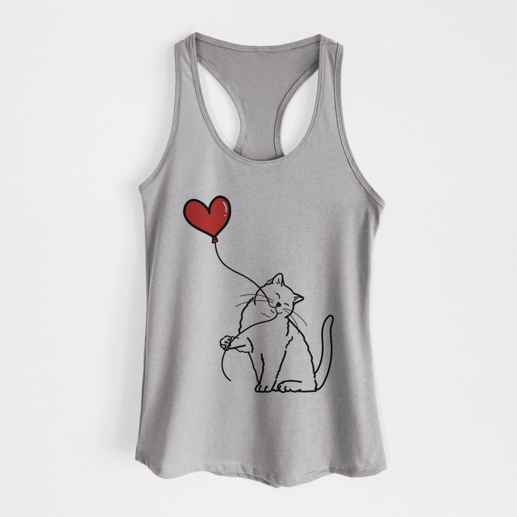 British Shorthair Cat Heart String - Women's Racerback Tanktop