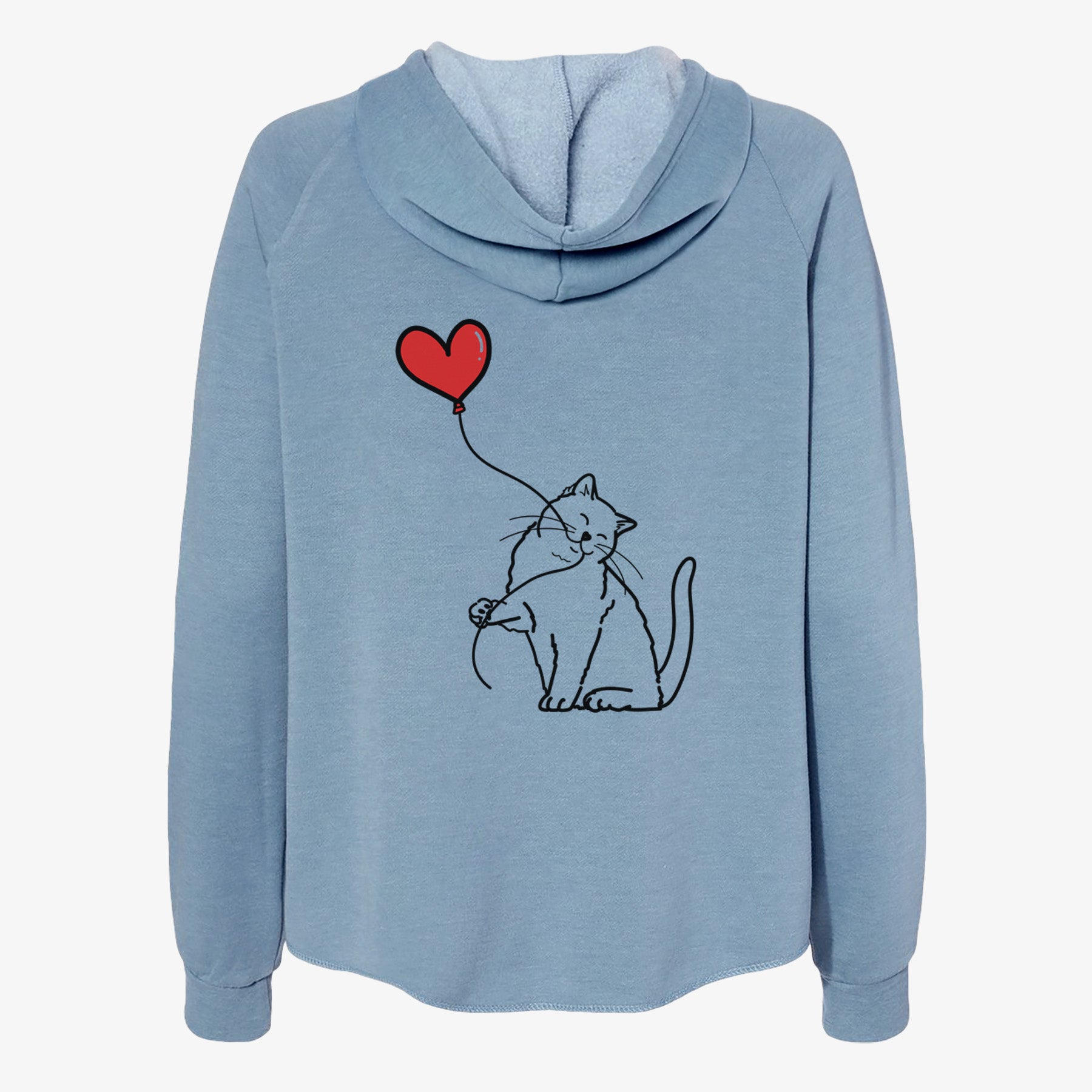 British Shorthair Cat Heart String- Women's Cali Wave Zip-Up Sweatshirt